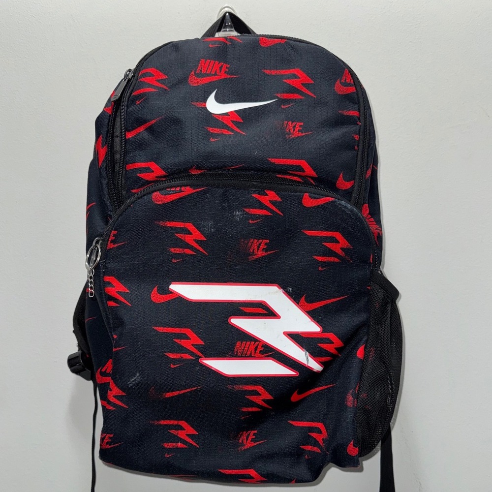 Nike‎ Russell Wilson RW3 Backpack Black Red Athletic School Bag